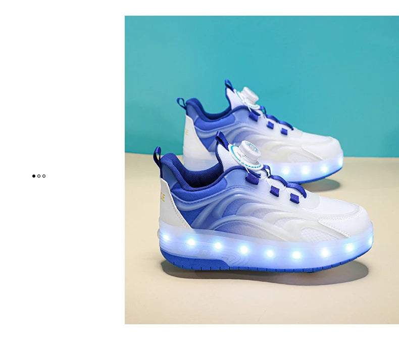 Two Wheels Children's Led Light Roller Skate Shoes