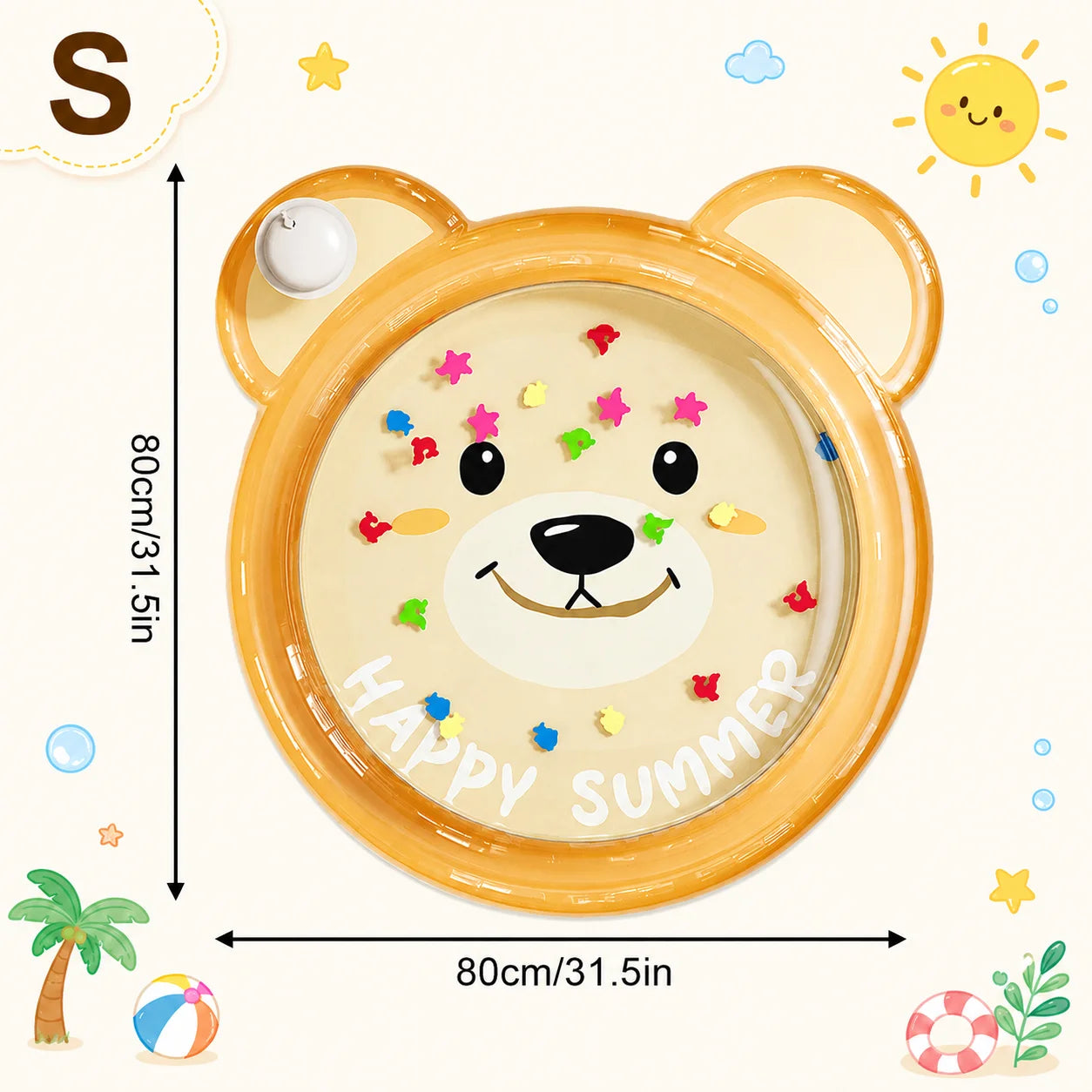 1PC Tummy Time Water Mat, Inflatable Sensory Play Pad, Water Filled Pat Mat Infant Floor Activity Toy for Toddlers