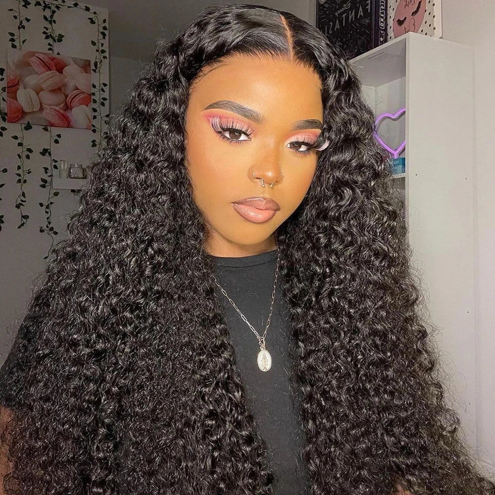 Deep Wave 250% High Density 13x6 HD Lace Frontal Human Hair Wig Brazilian Curly Water Wave Lace Frontal Wigs For Women CEXXY