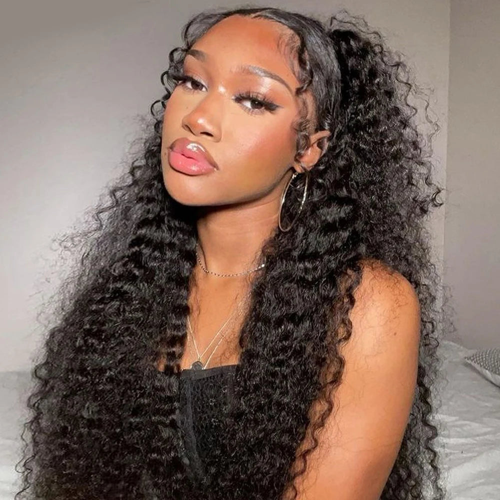 Deep Wave 250% High Density 13x6 HD Lace Frontal Human Hair Wig Brazilian Curly Water Wave Lace Frontal Wigs For Women CEXXY