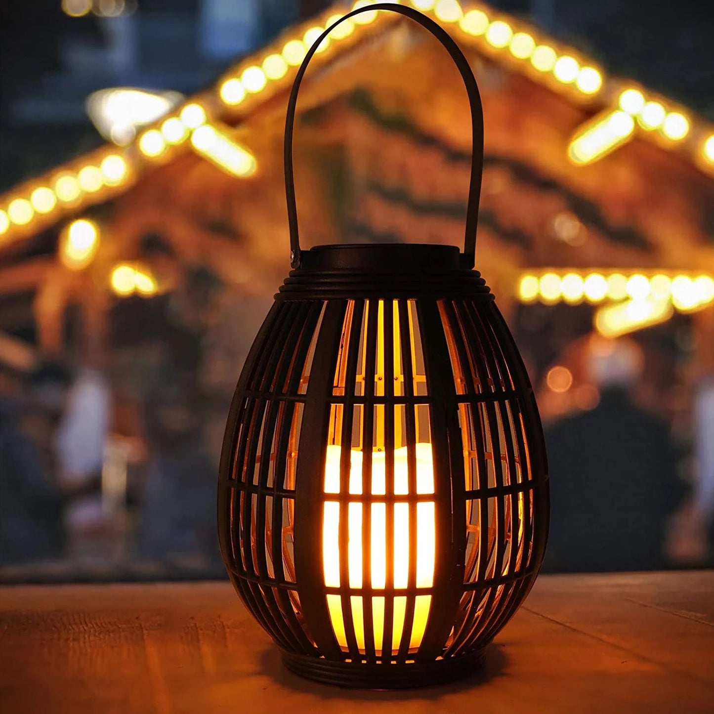 Solar Garden Lantern LED Outdoor Solar Lantern Waterproof Decorative Rattan Lantern For Patio Pathway Courtyard