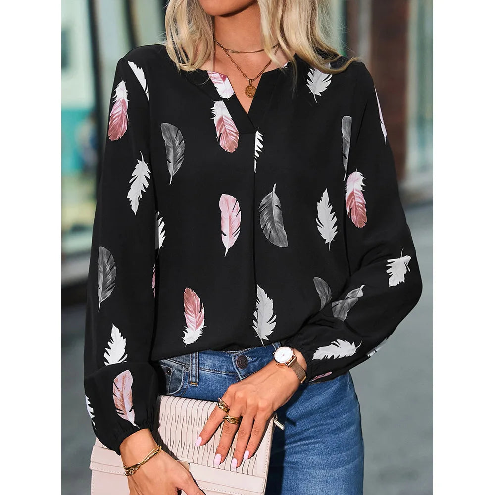 Feather Pattern Blouse