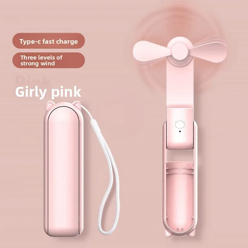 Portable 3 Speed Foldable Mini Handheld Fan USB Rechargeable