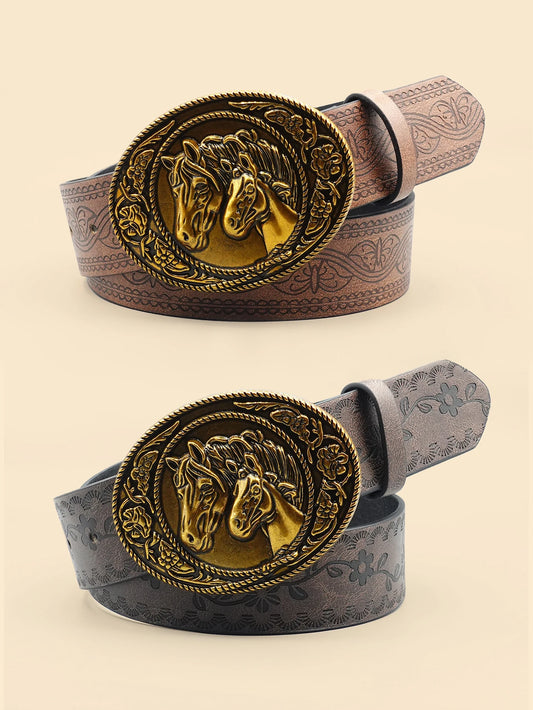 Western Denim Retro Belt, Fashionable Casual Women's Belt, Retro Printed Belt, Classic Decorative Belt, Daily Commuting College