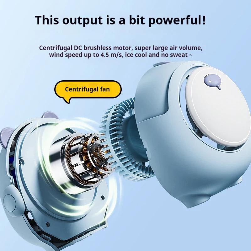 Portable Hanging Bladeless Electric Fan 3 Wind Speed Mini Handheld Fan