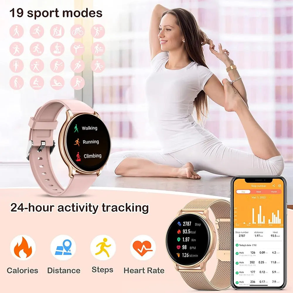 Womens Sport Fitness Bluetooth Call Smart Watch