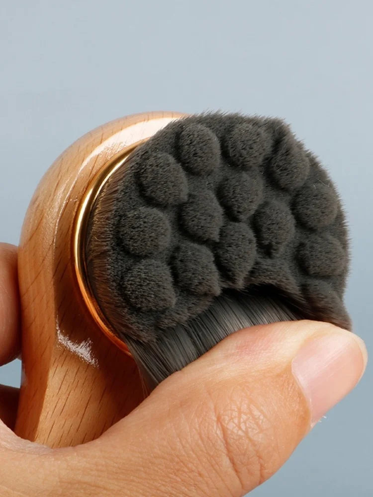 Wooden Handle Face Wash Brush Beech Handle Bamboo Handle Wooden Manual Face Wash Brush