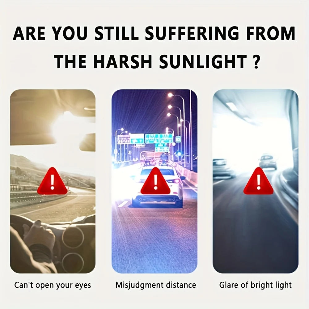 Polarized Sun Visor For Car,Anti-Glare Sun Visor Extension,Universal Car Sun Visor, Adjustable UV Protector For Safe Driving