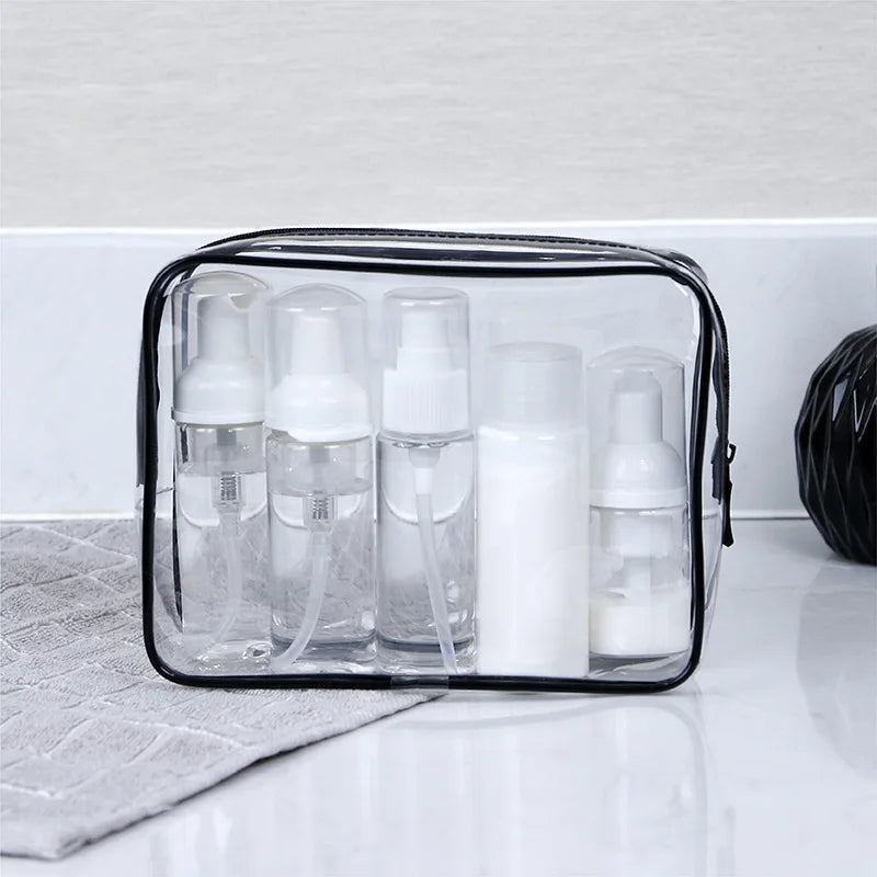 Transparent PVC Waterproof Zipper Makeup Cosmetic Bag