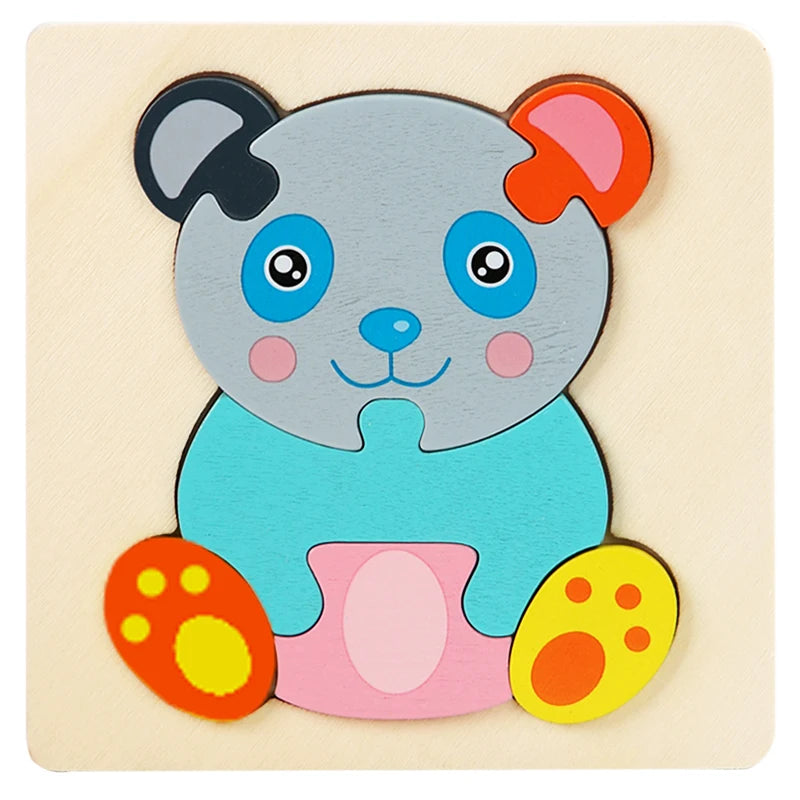 Animals Cartoon Colourful Learning Wooden Puzzle