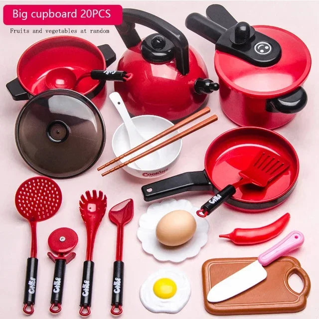 Set For Kids Kitchen Toys Girl Cooking Baby Cutting Fruit Cooking Kitchen Utensils Children's Simulation Education Pretend Play