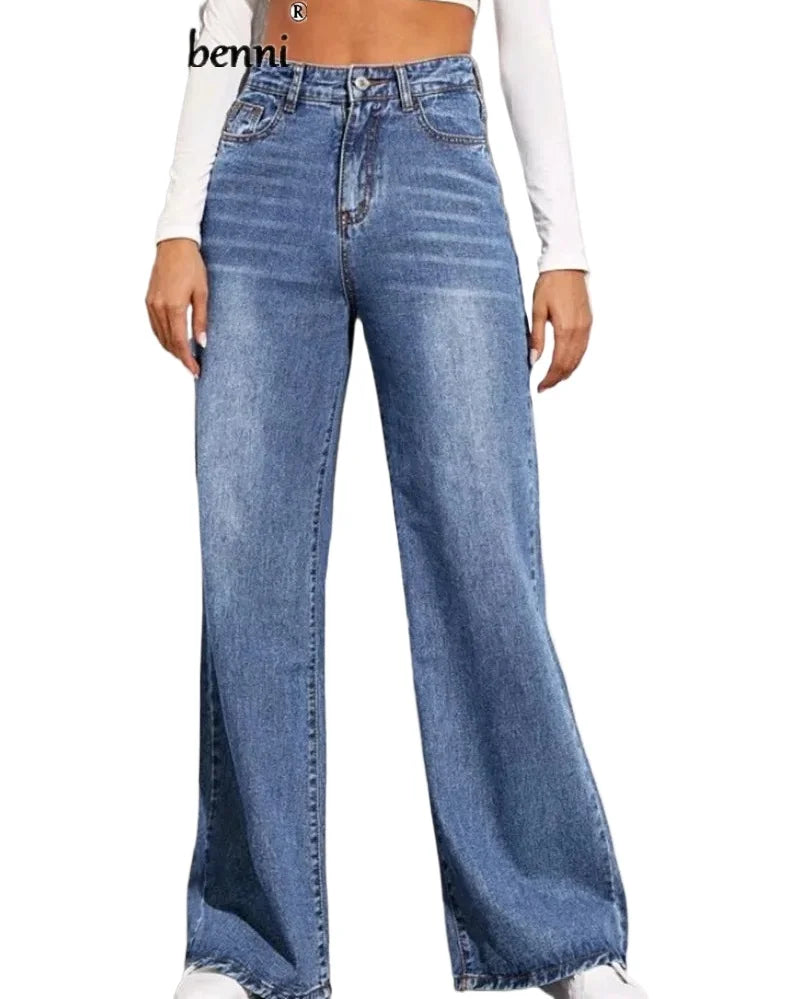 High Waist Straight Jeans