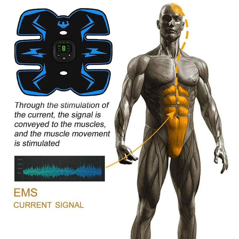 Smart EMS Wireless Muscle Stimulator – Electric Abdominal Trainer, Body Slimming & Weight Loss Massager Stickers