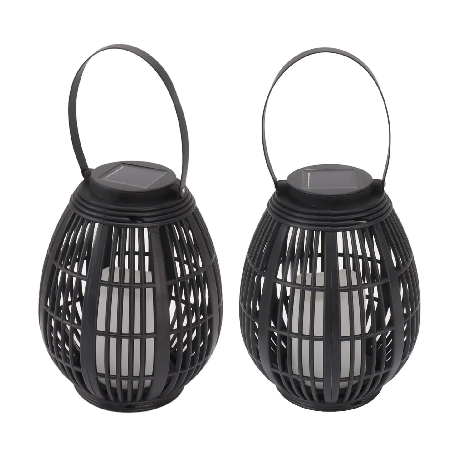 Solar Garden Lantern LED Outdoor Solar Lantern Waterproof Decorative Rattan Lantern For Patio Pathway Courtyard