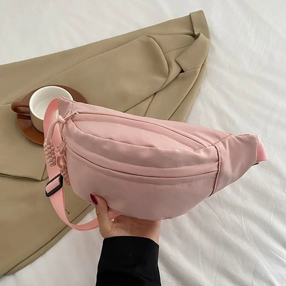 New Canvas Crossbody Bags Large Capacity Korean Simplified Shoulder Bag Lightweight Solid Color Dumpling Bag Travel