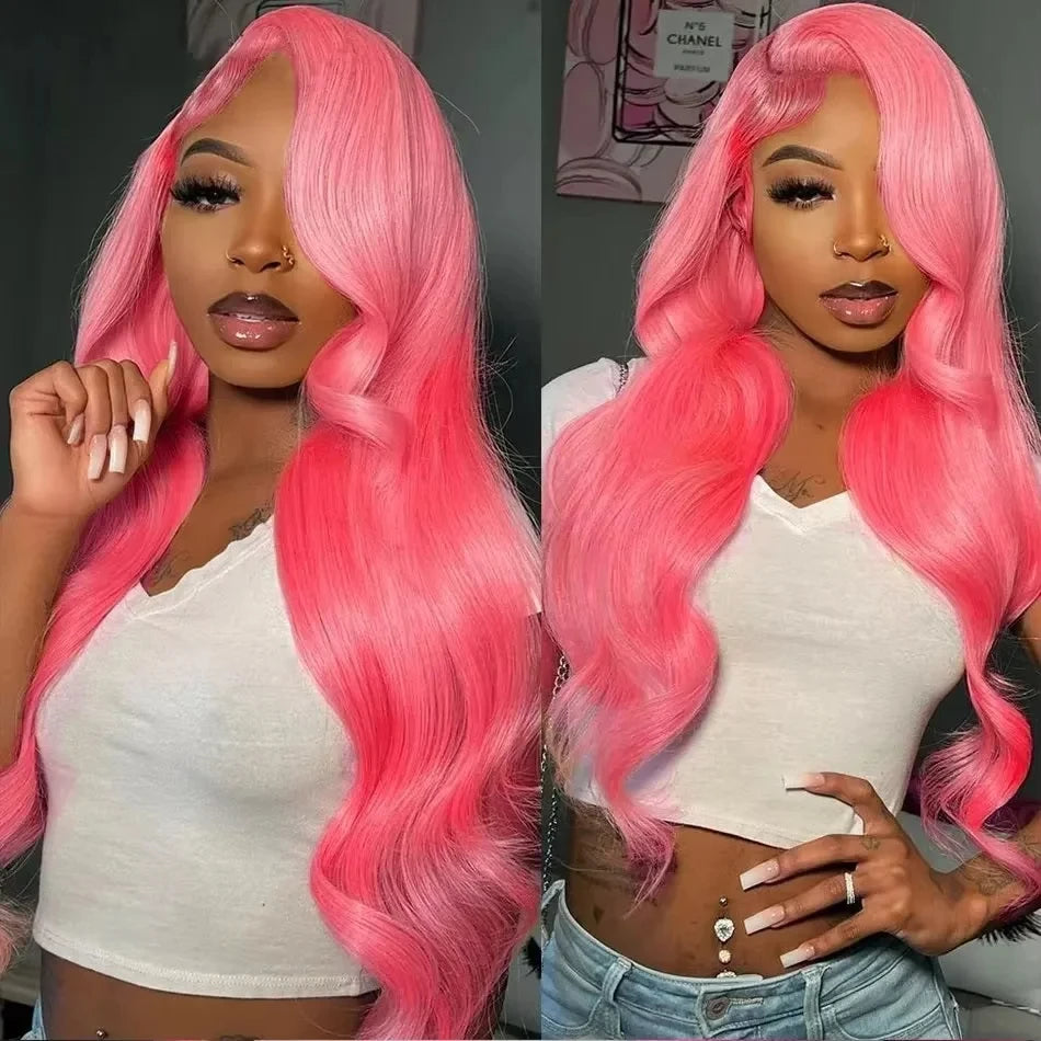 Lafino Pink Human Hair Wig Body Wave 13x6 Hd Lace Frontal Wig Loose Body Wave 13x4 Lace Front Wig Human Hair Colored Human Hair