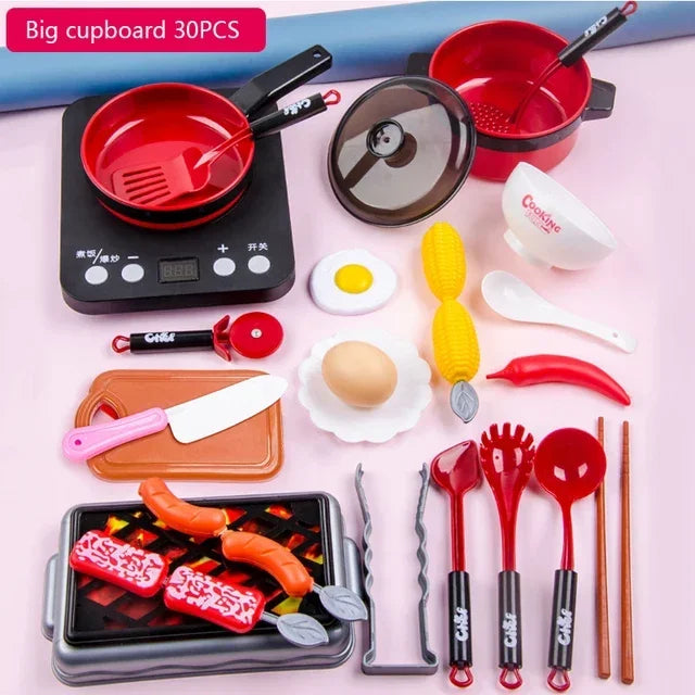 Set For Kids Kitchen Toys Girl Cooking Baby Cutting Fruit Cooking Kitchen Utensils Children's Simulation Education Pretend Play