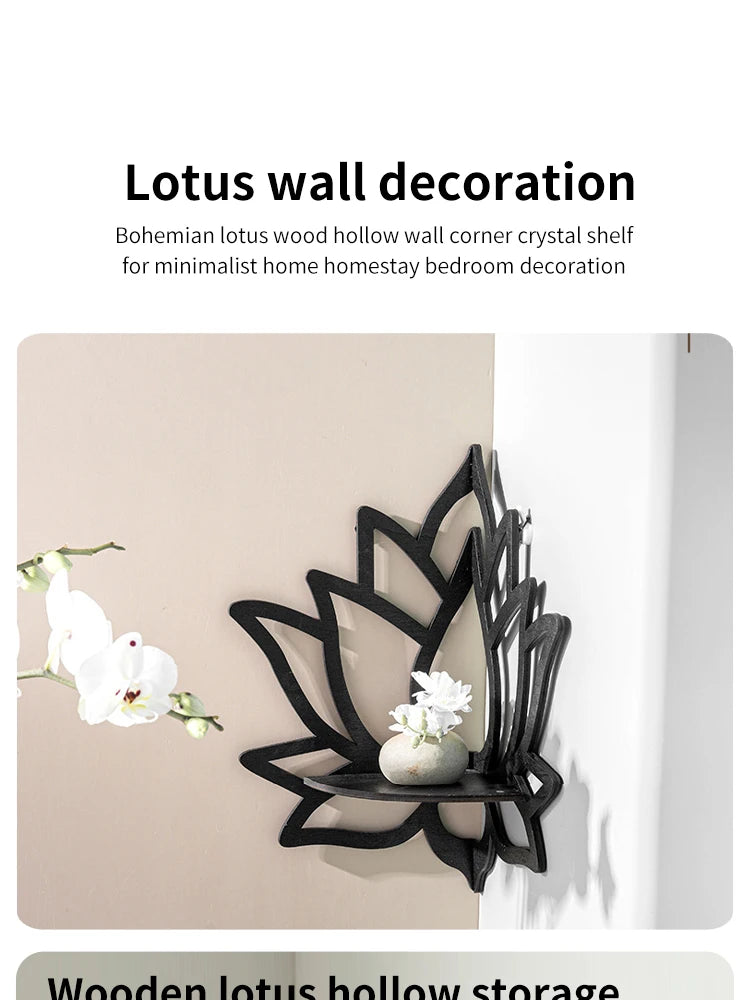 Wooden Lotus Hollow Essential Oil Candle Holder