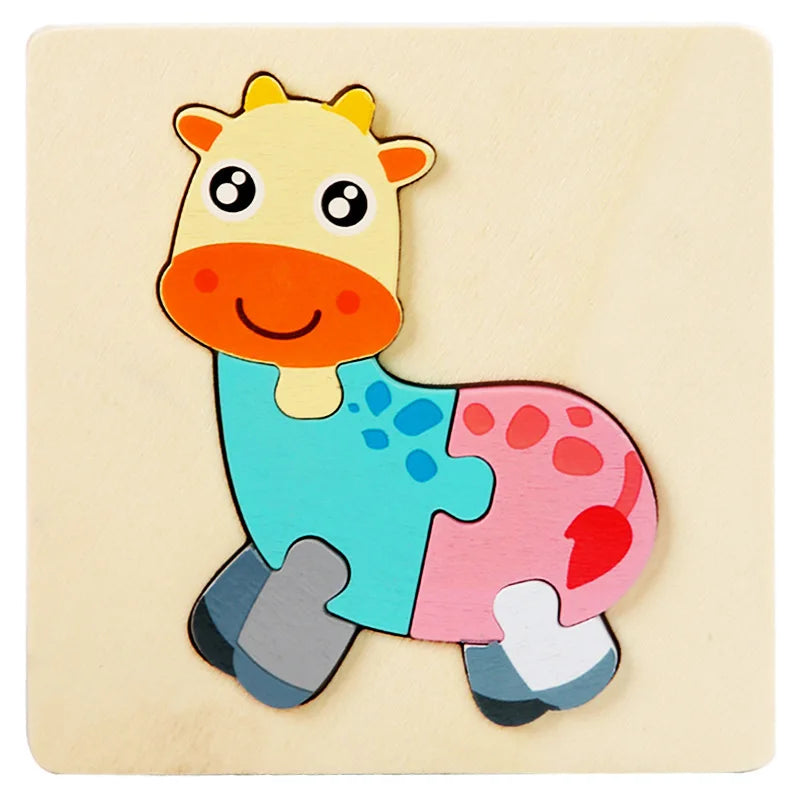 Kids Colorful Cartoon Animals 3D Puzzles Games