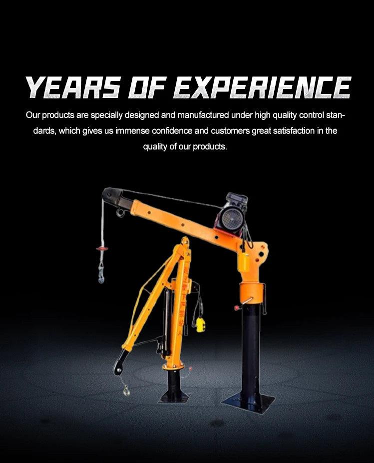 Mobile 500kg 800kg 1000kg mini lift mini pickup hydraulic telescopic boom truck crane lifting