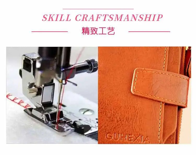 Fashion Vintage RFID Blocking Women Wallet Genuine Leather Fold The Zipper Wallet Credit Card Holder Coin Purse Wallet for Women