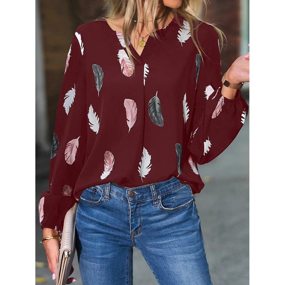 Feather Pattern Blouse