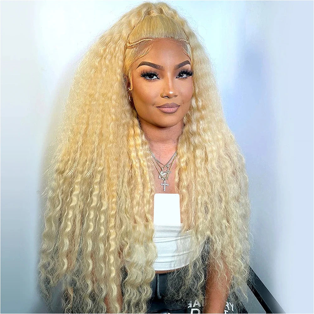 Silkwave 613 Honey Blonde Color 13x6 HD Lace Frontal Wig Human Hair Curly Wig Deep Wave 13x4 Lace Front Human Hair Wig For Women