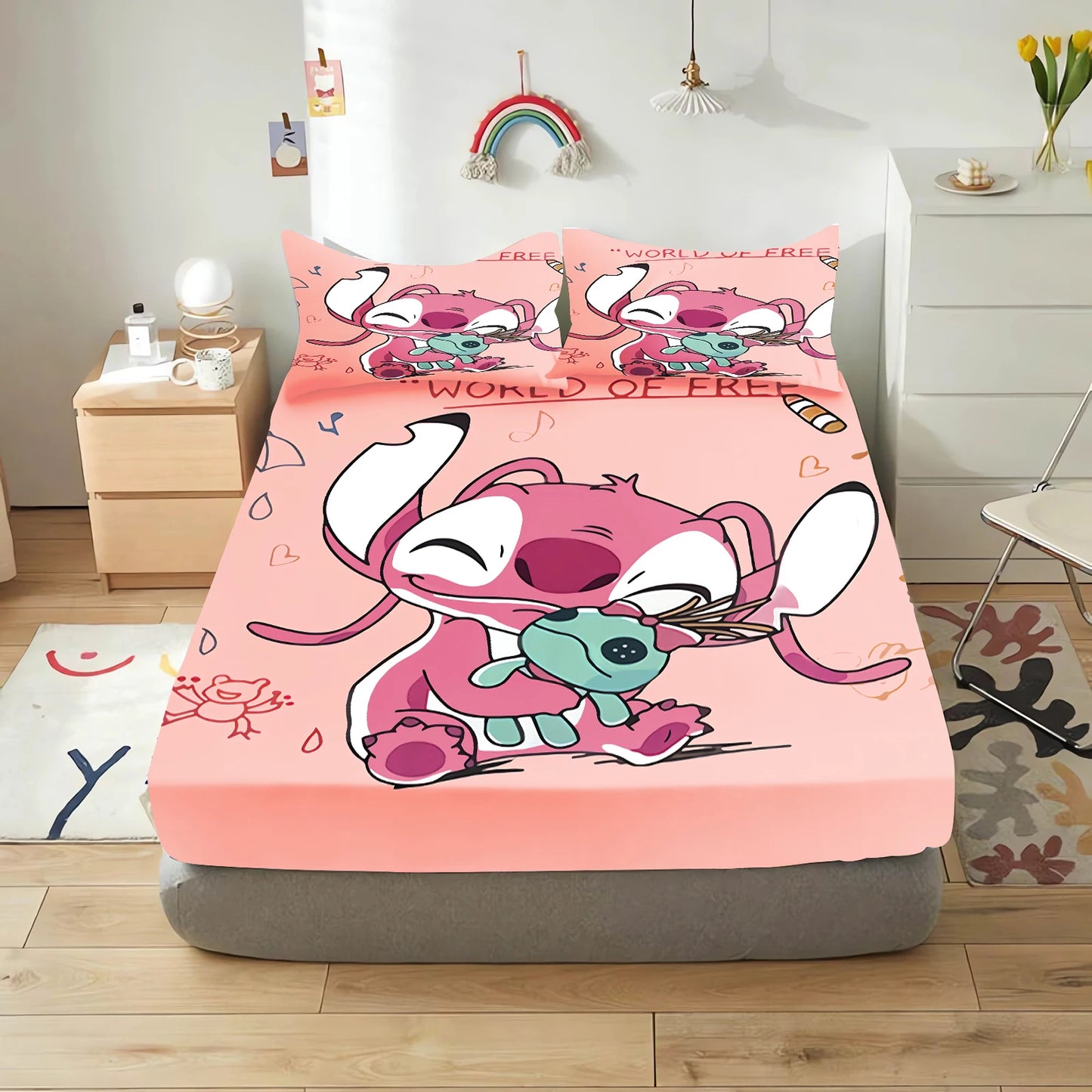 Lilo & Stitch Cartoon Fitted Bed Sheet