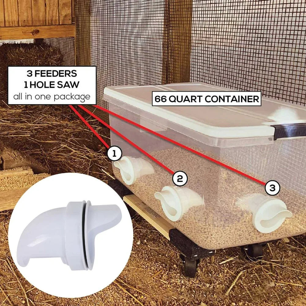 Automatic Poultry Waterer & Feeder – DIY Rainproof Feeding Kit for Chickens & Ducks