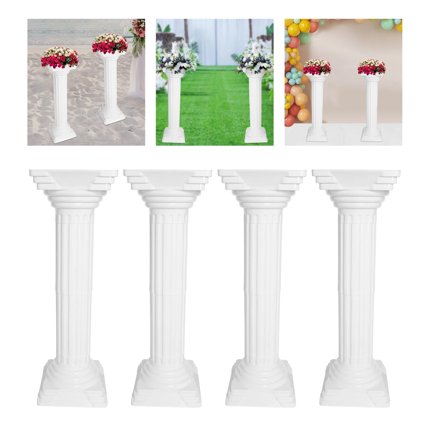 European-Style White Pillar: Elegant Decor for Weddings and Gatherings, Enhancing Charm and Romance