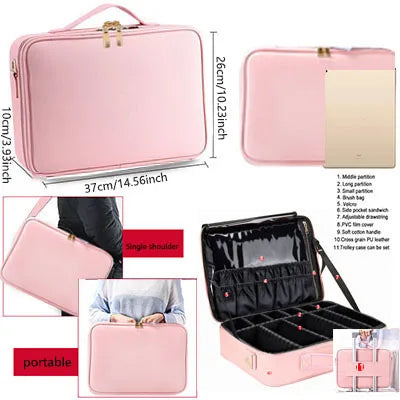 Professional Travel Makeup Cosmetic Bag