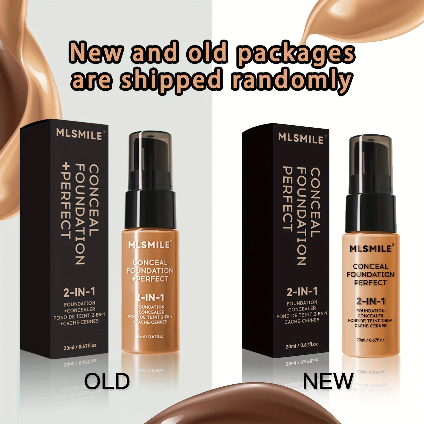 2-In-1 Oil Control Liquid Foundation & Concealer Full Coverage Long Lasting Waterproof Hydrating Brightening Base Makeup