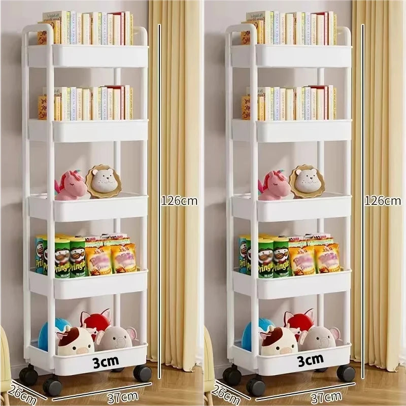 Mobile Kitchen Bookshelf Storage
