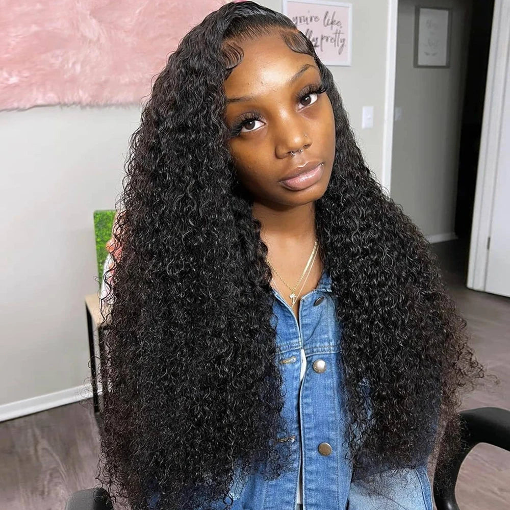 Deep Wave 250% High Density 13x6 HD Lace Frontal Human Hair Wig Brazilian Curly Water Wave Lace Frontal Wigs For Women CEXXY