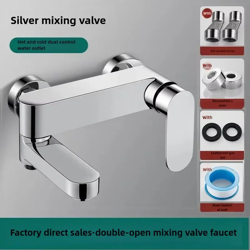 Bathroom Swivel Tub Spout Hand Shower Wall Mounted Bath Faucets Bathtub Tap Brass Bathtub Hot and Cold Mixer Shower