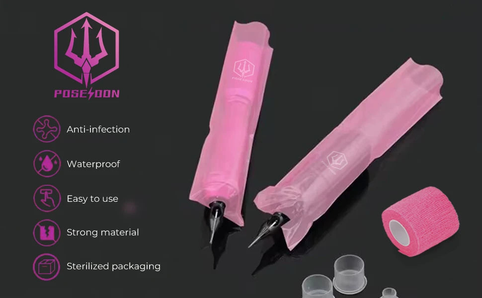 POSEIDON 200Pcs Tattoo Pencil Sleeve Bag Covers