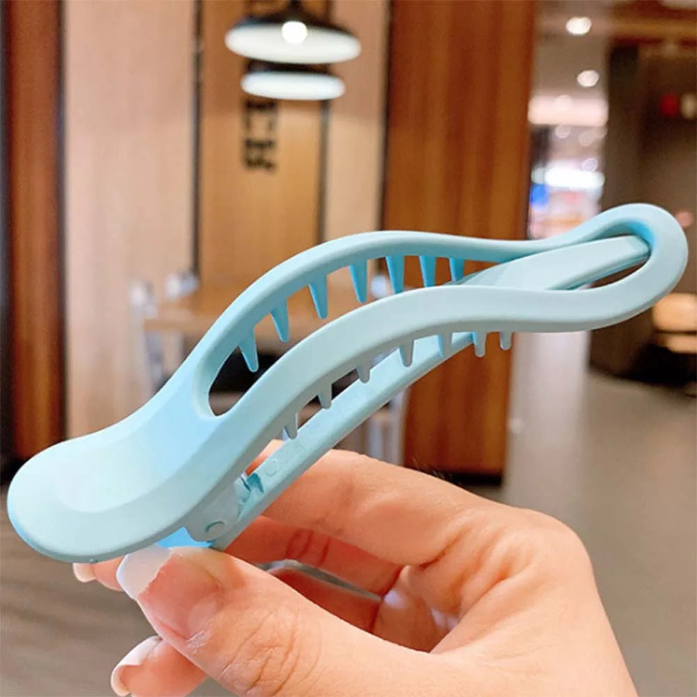 Large Matte Candy Color Hair Claw – Simple Plastic Duckbill Clip for Women and Girls