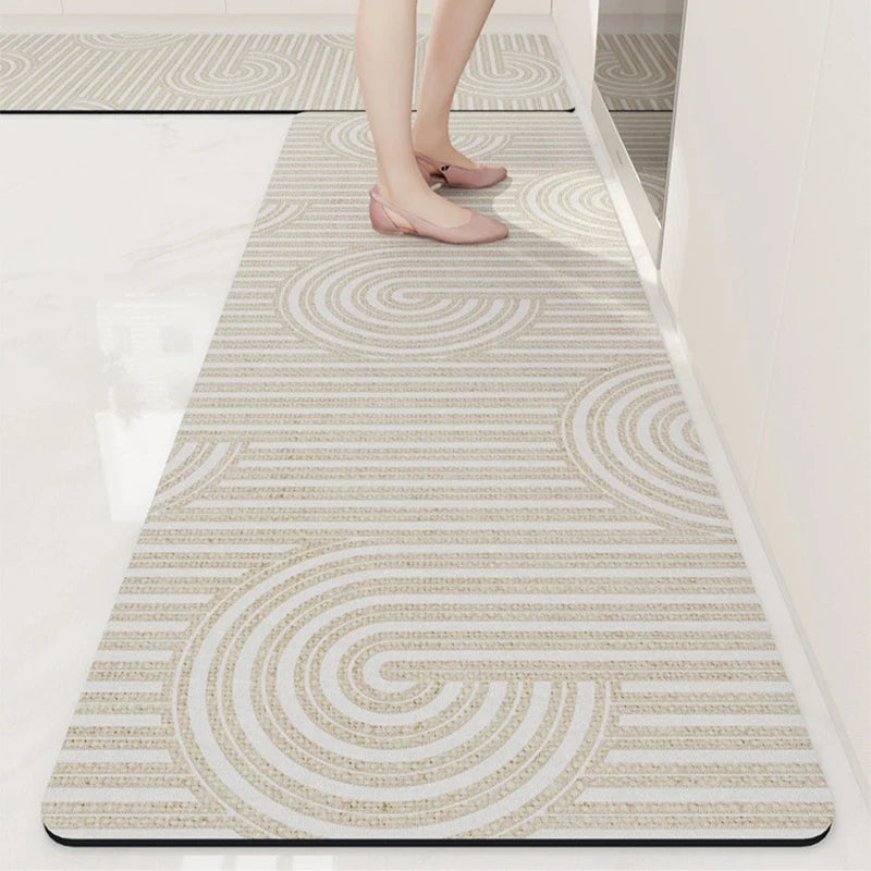 Kitchen Floor Mat Anti-slip Oil-proof Carpet Pvc Leather Waterproof Foot Mats Long Rug Brown Beige Home Decoration Rugs 주방 카펫