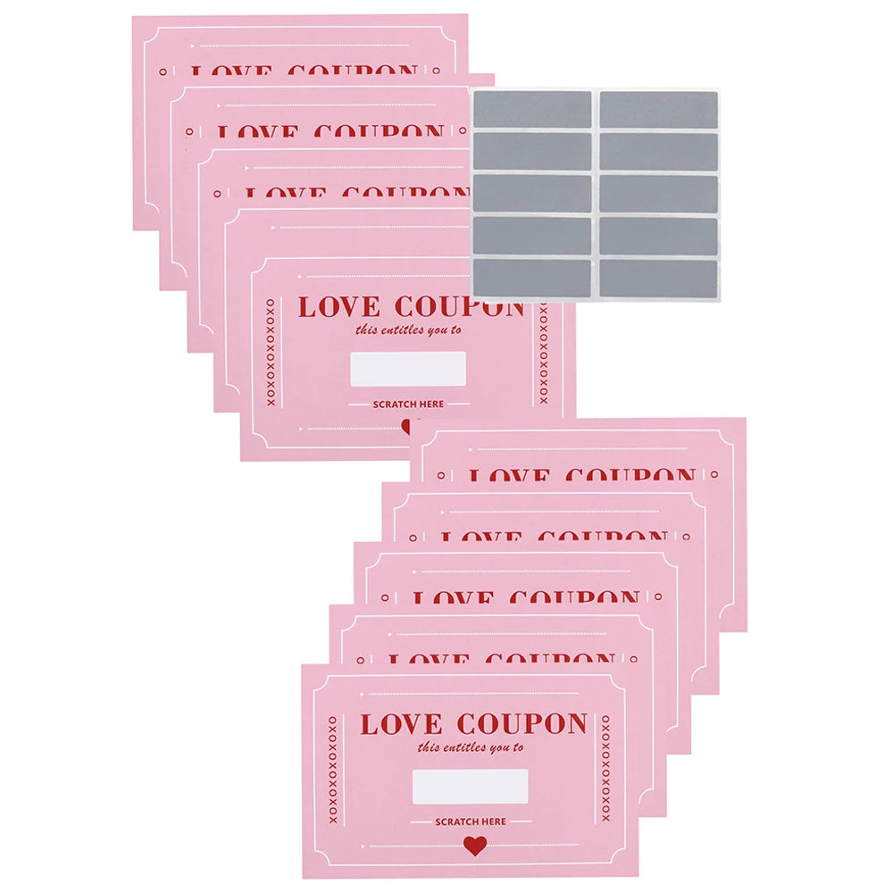 10Pcs/20Pcs Scratch-Off Love Coupons Couple Scratch Off Cards Valentine's Day Wedding Anniversary Creative Gifts