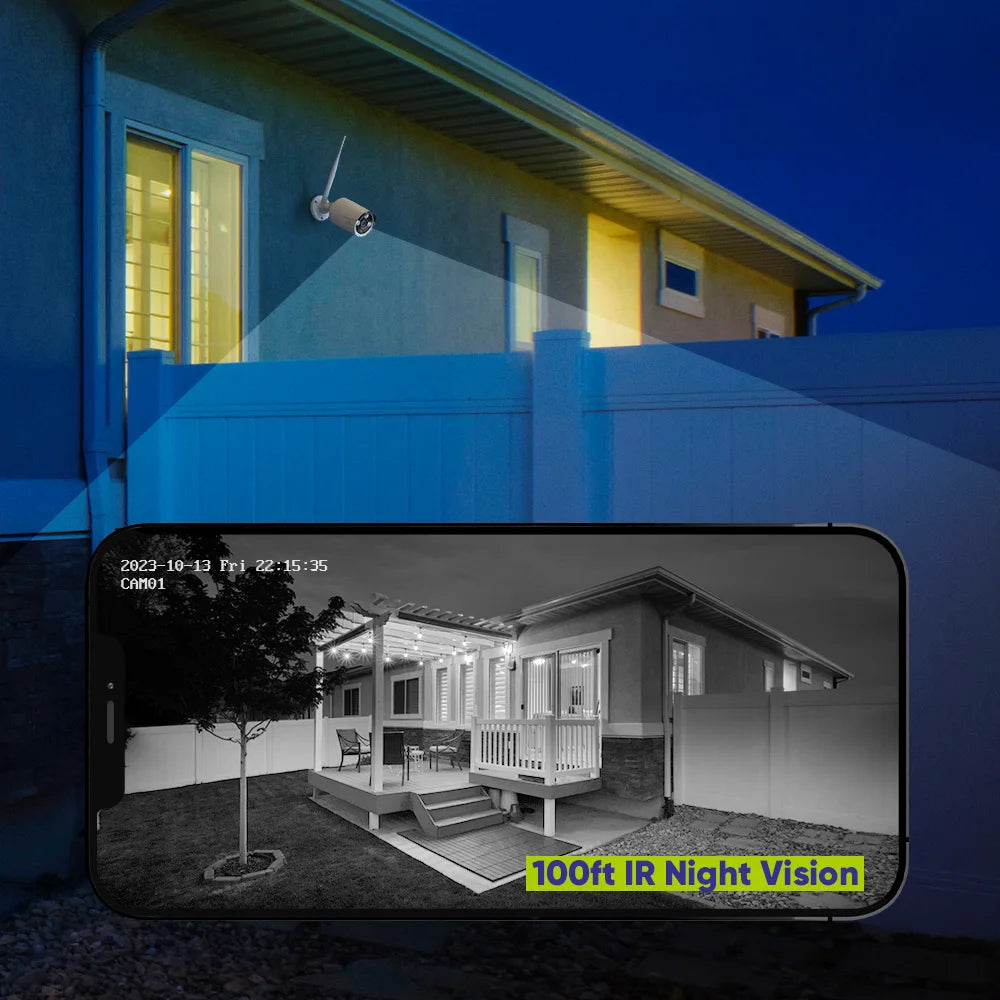 SANNCE 5MP WiFi CCTV Camera System 10CH NVR Two Way Audio Security Camera Video Surveillance Kit Outdoor Wireless IP Cameras