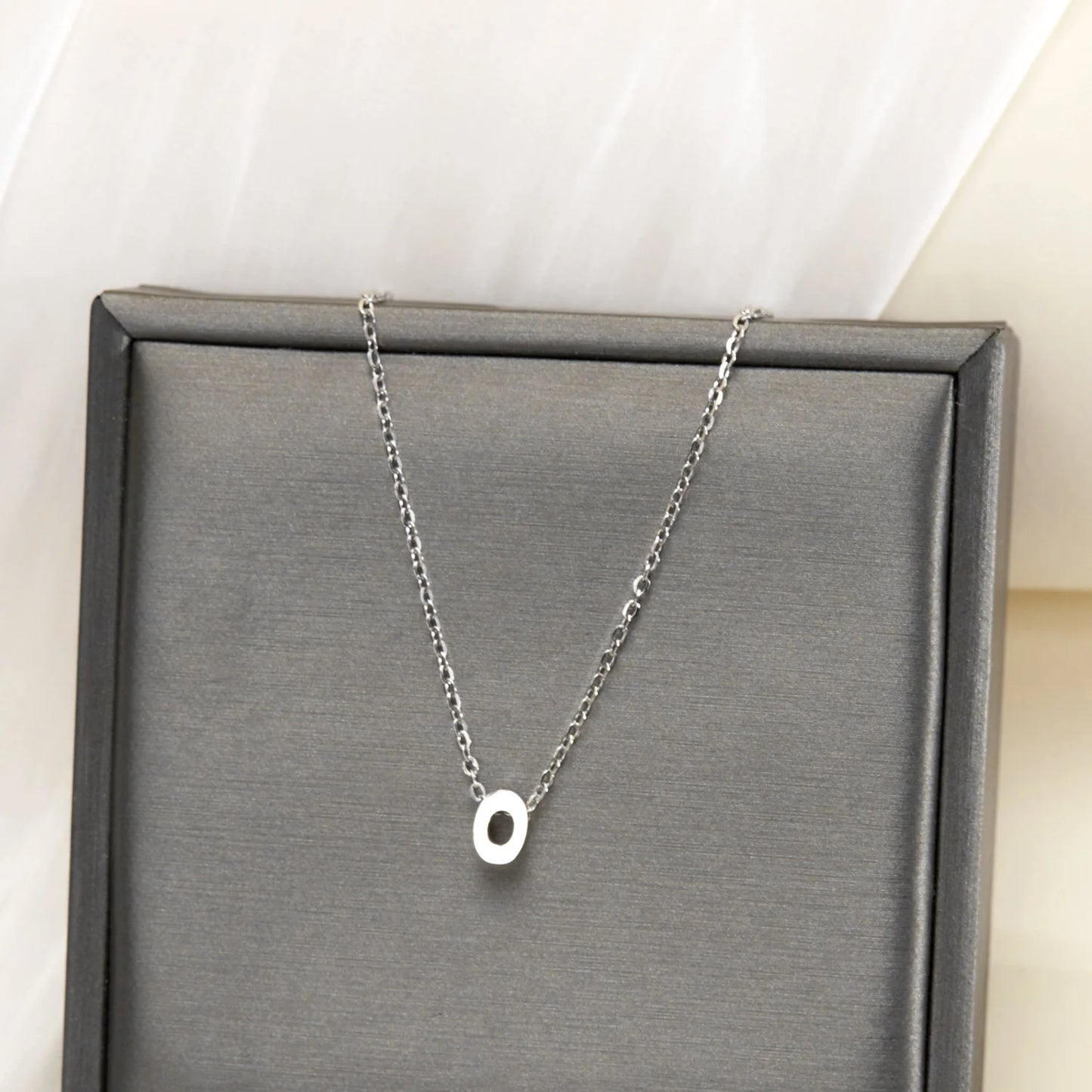 Silver Color Tiny A-Z Initial Letter Necklace for Women Stainless Steel 26 Alphabet Name Pendant Necklaces Jewelry Birthday Gift
