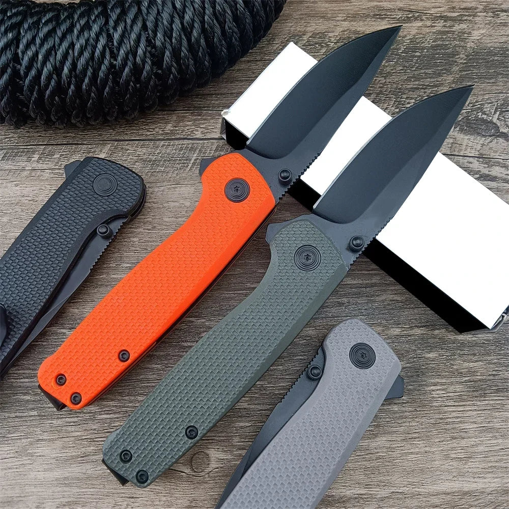 Bearing Survival Flipper Pocket Knife Hunting Camping Edc Self Defense D2 Blade Fiberglass Handle Military Tactical Folding Tool