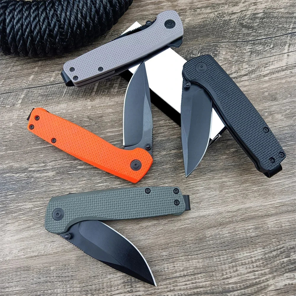 Bearing Survival Flipper Pocket Knife Hunting Camping Edc Self Defense D2 Blade Fiberglass Handle Military Tactical Folding Tool
