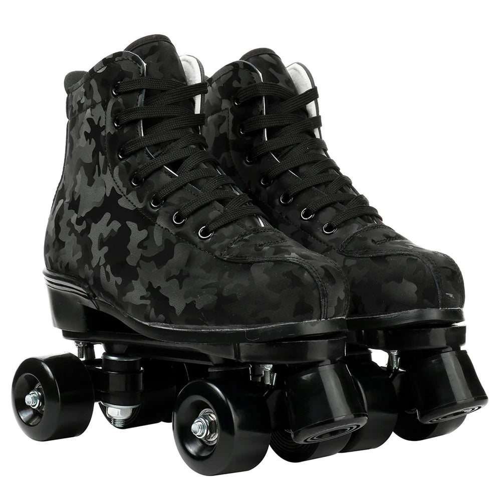 Outdoor Roller Skates Sports Double Row Skates Quad 4 Wheels Skating Women Flashing Roller Skates Shoes for Men Youth Boys Girls