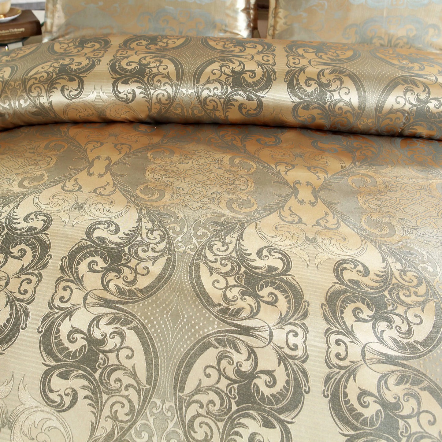 Floral Jacquard Satin Duvet Cover