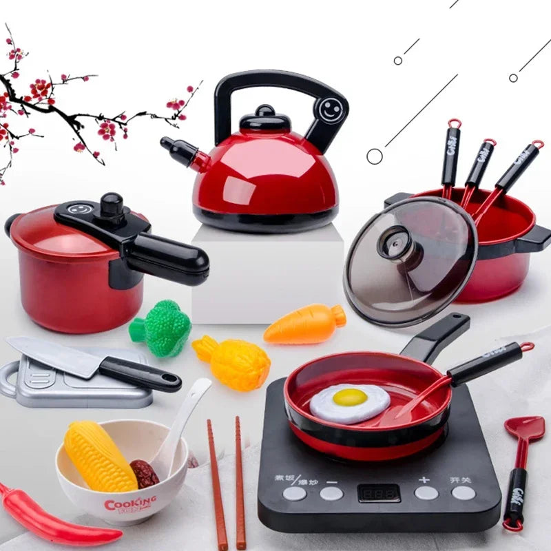 Set For Kids Kitchen Toys Girl Cooking Baby Cutting Fruit Cooking Kitchen Utensils Children's Simulation Education Pretend Play