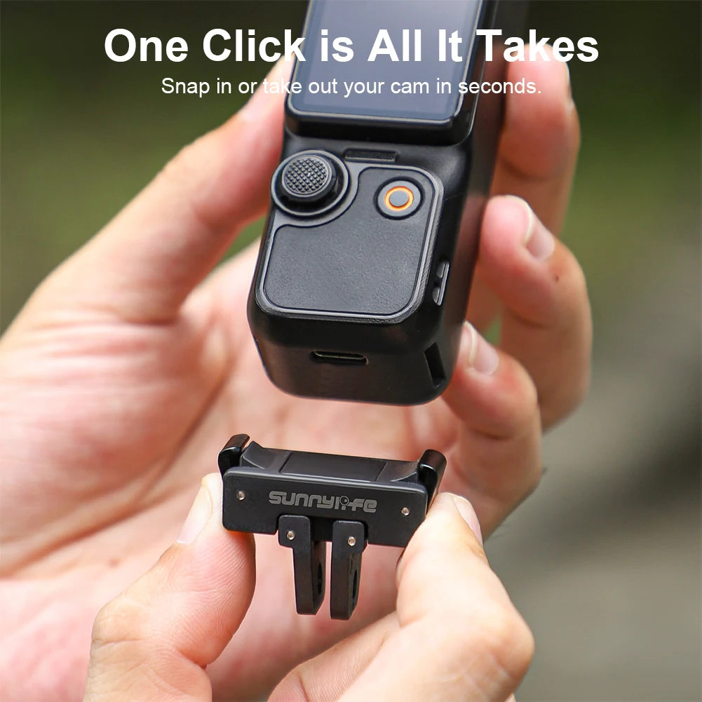 Quick Release Magnetic Mount Adapter 1/4 Screw Foldable Extension Bracket Tripod Adapter for DJI Osmo Pocket 3 Camera
