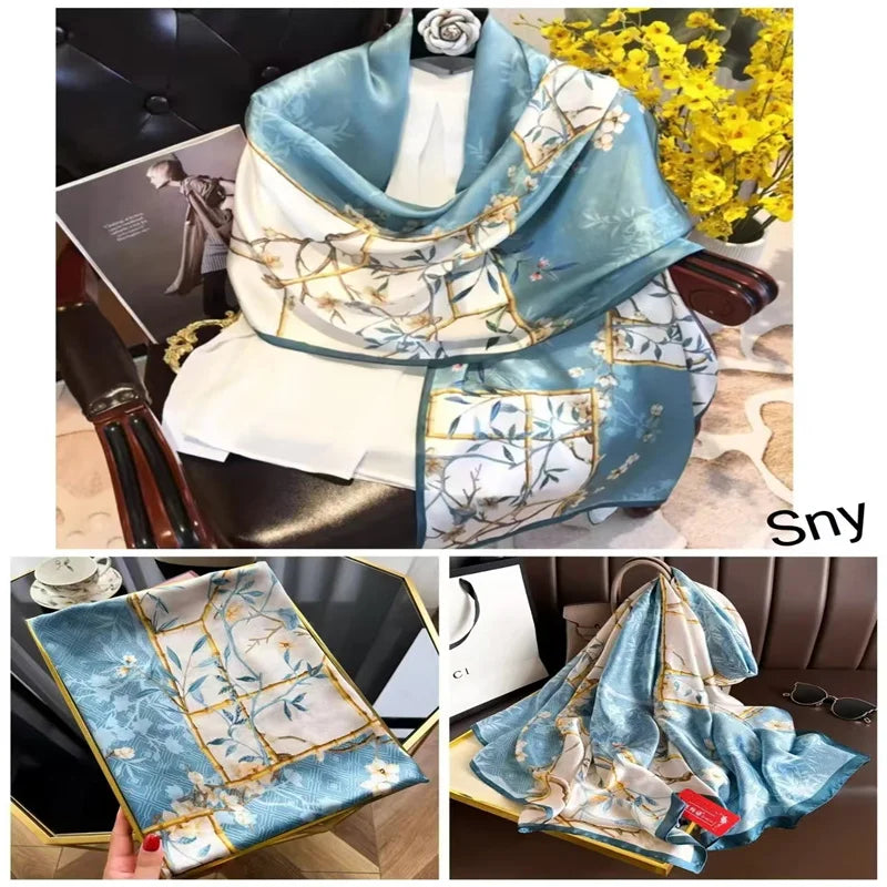 Tensili Brocade Satin Scarf Printed Silk Shawls