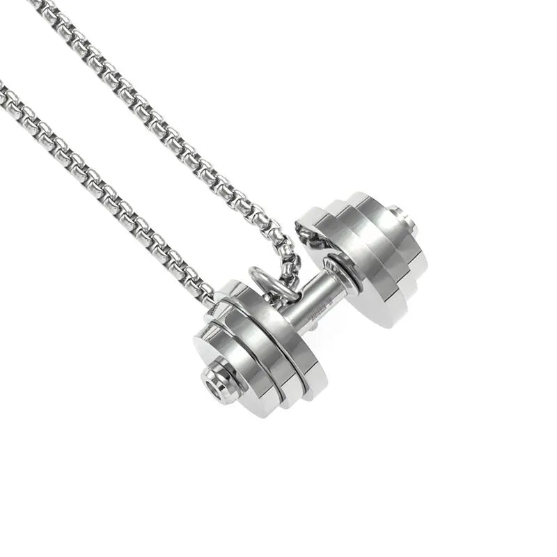 Titanium Steel Dumbbell Necklace