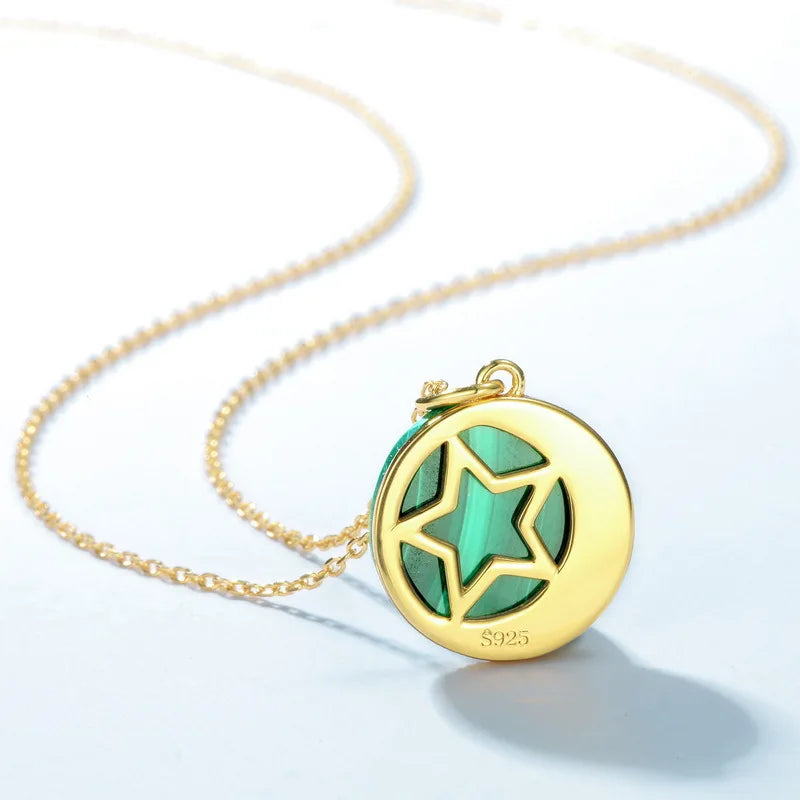 Light Luxury Style Star Moon Peacock Pendant 18K Gold PT950 Platinum Silver Plated 7-layer Gold Necklace Fashionable